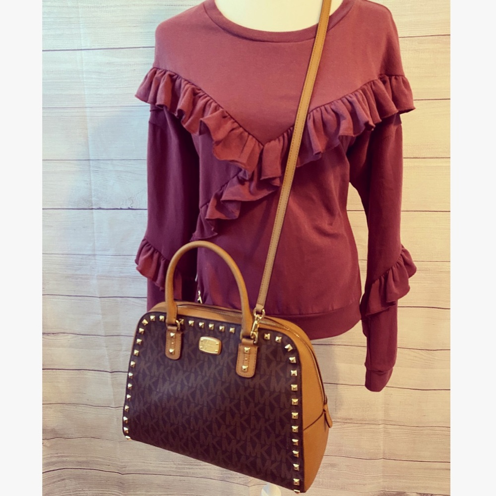 Michael Kors Sandrine Studded Large Satchel